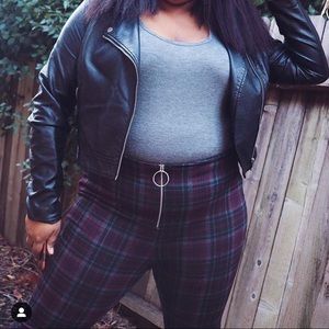 Fashion Nova Curve Front ZIP Tartan Leggings
